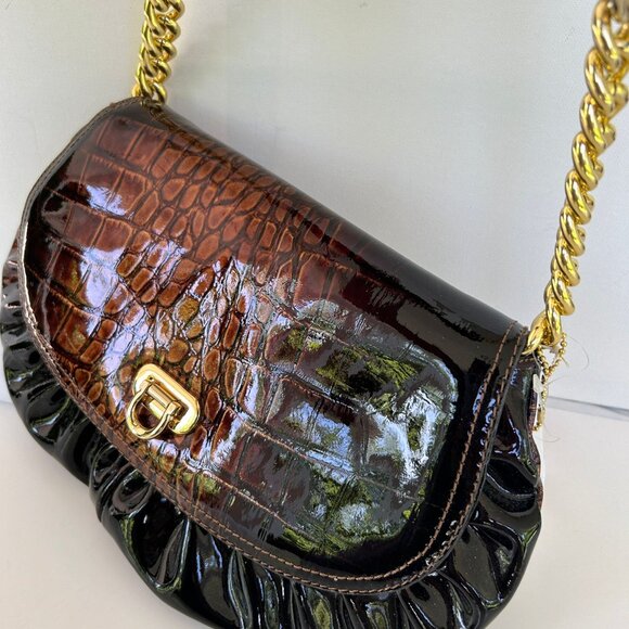 Fortuna Valentino Brown Leather Handbag Brand New - Picture 2 of 11